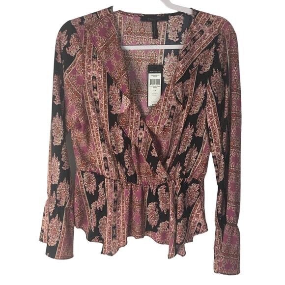 NWT BCBGMazAzria Women's Woven Top Blouse Size Medium - Picture 8 of 8